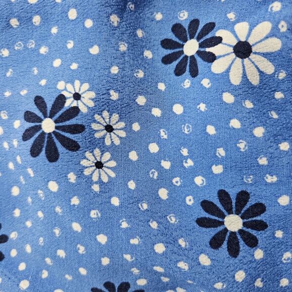 NWT Talbots Petite Poet Sleeve Wrap Daisy Flowers & Dots Blouse Sz. PXL [16] - Picture 4 of 6